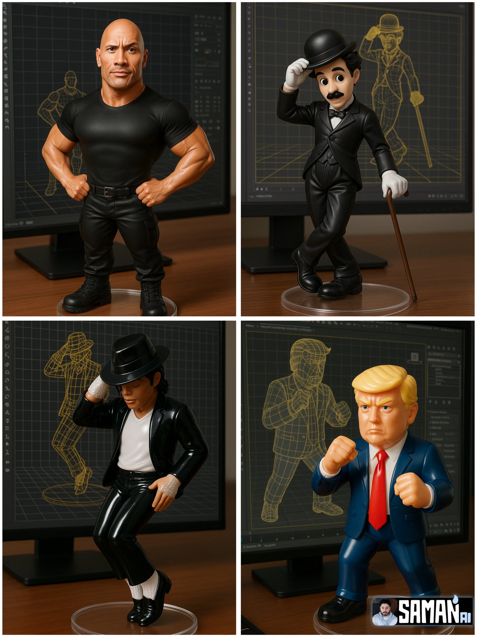Slightly stylized, smooth plastic surfaces with crisp reflections, subtle toy seams, signature pose.